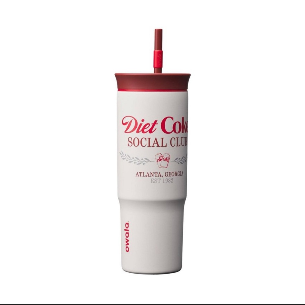 Owala White and Red Water Bottle